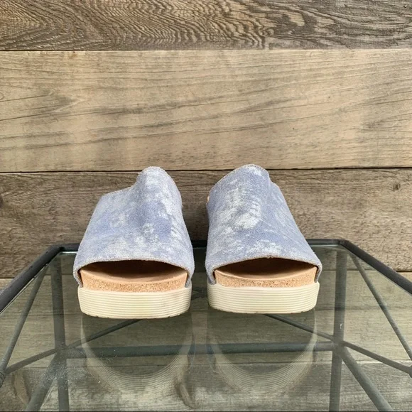 Fly London Wigg Sandal Blue Silver Platform Wedge Slide Shoe Women’s Sz 40 US 9 - Picture 2 of 11